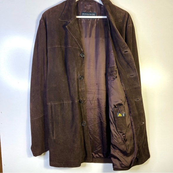 Vintage Metropolitan View Italian Suede Jacket Brown Size Large - Picture 4 of 11